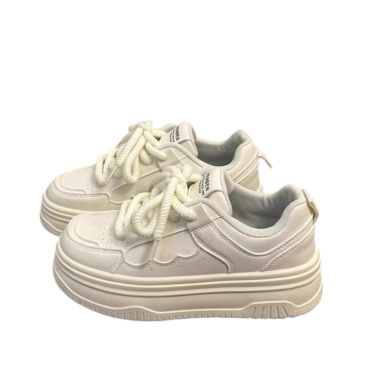 Ins trendy versatile bread shoes niche casual white shoes for students