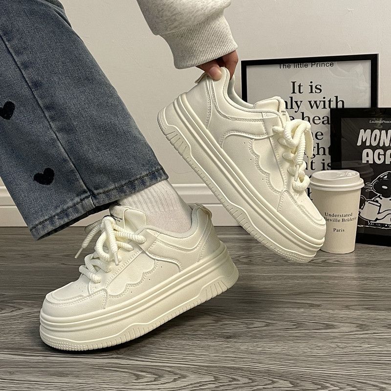 Ins trendy versatile bread shoes niche casual white shoes for students