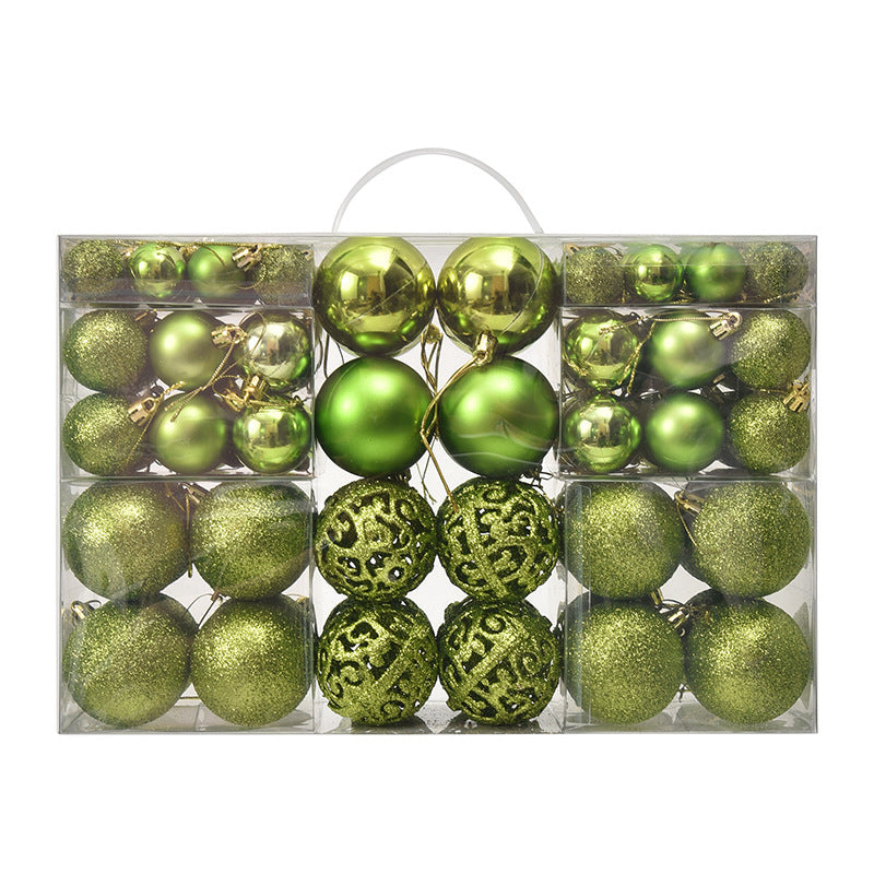 3/4/6cm 100pcs Christmas ball gift box set with electroplated hollow plastic balls for Christmas decoration
