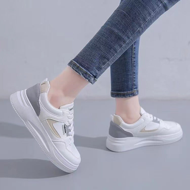 Instagram Trendy Basic Little White Shoes for Women Spring New Breathable Thick Sole Women's Shoes Korean Fashion Student Board Shoes for Women