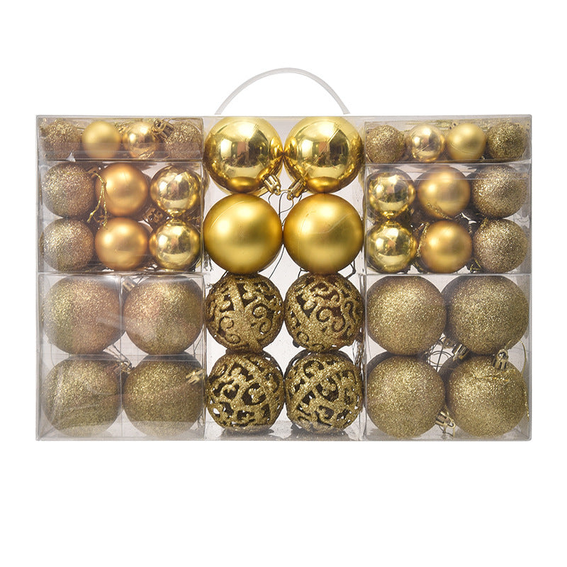 3/4/6cm 100pcs Christmas ball gift box set with electroplated hollow plastic balls for Christmas decoration