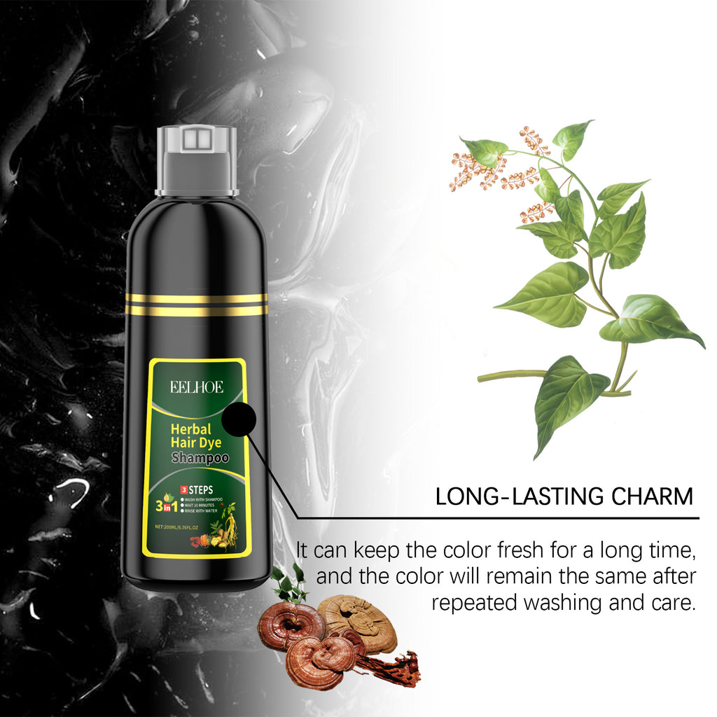 Plant Black Hair Shampoo Plant Extract Wash Care Diy Color Developing Hair Refreshing And Supple Shampoo