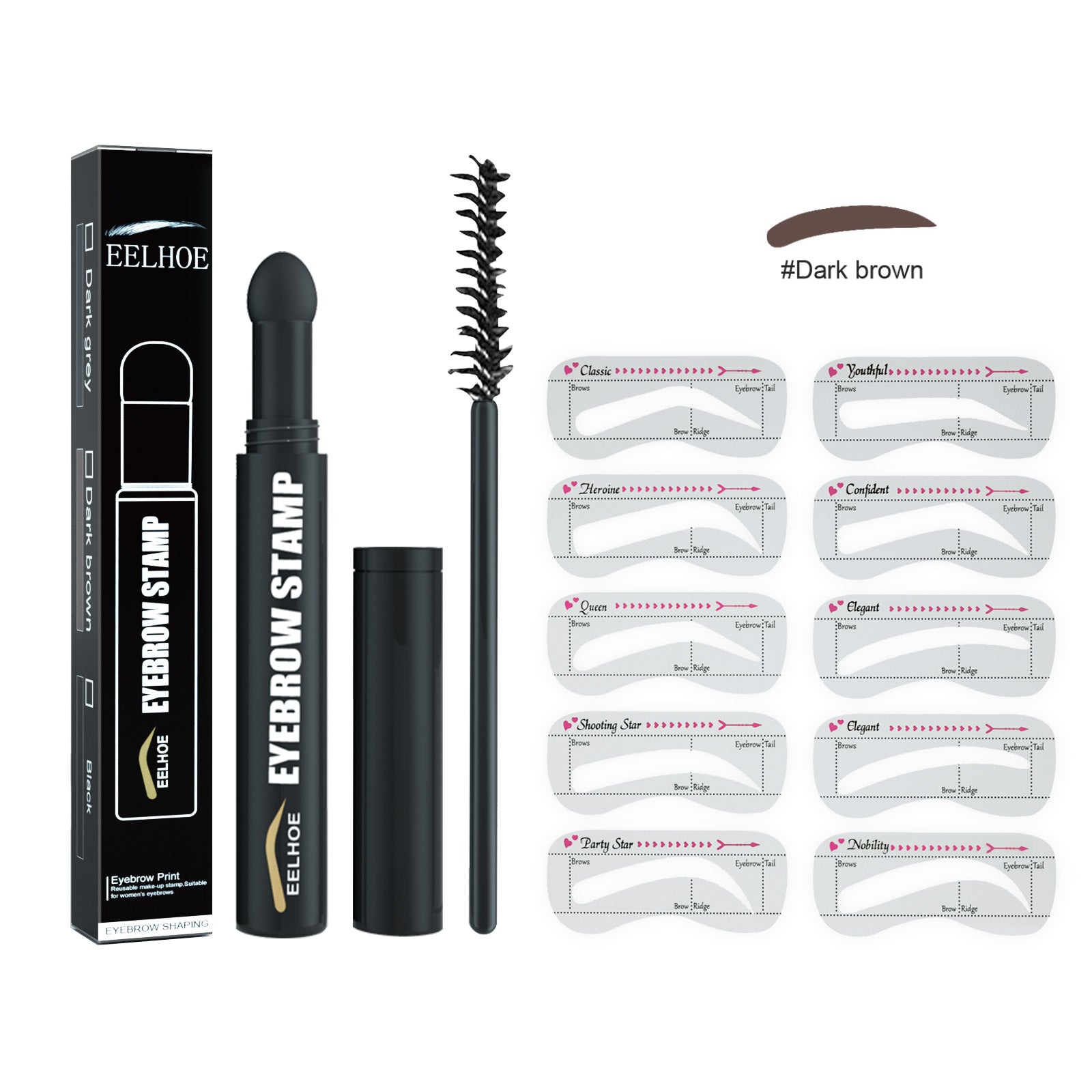 EELHOE  Eyebrow Pencil, Quick Makeup Eyebrow Natural Hairline Lazy Easy Waterproof With Eyebrow Card Eyebrow Brush