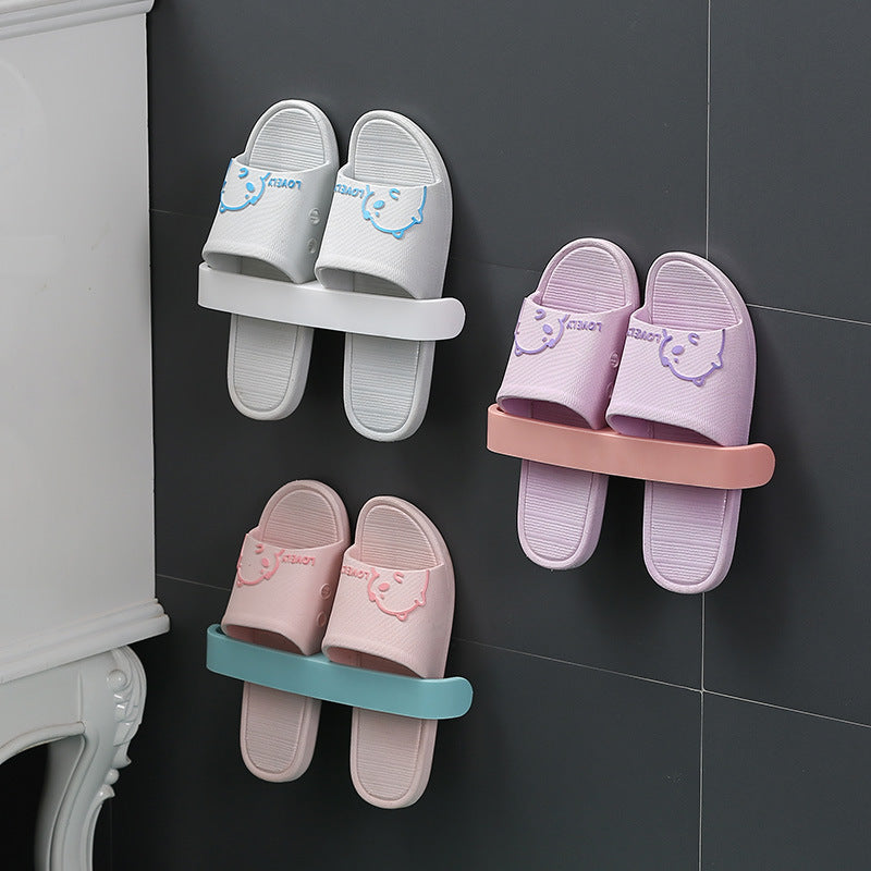 Bathroom Slippers Rack Wall-Mounted Wall-Mounted Toilet Shoe Storage Artifact Toilet Punch-Free Shoe Rack
