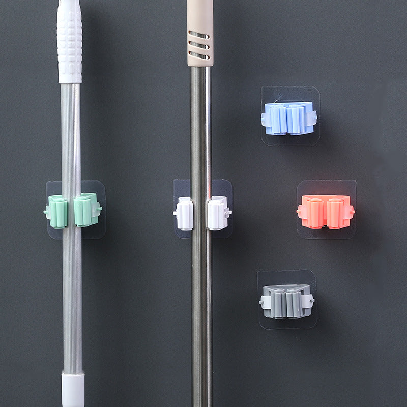 Mop Hook Wall Buckle Free Punch Broom Storage Artifact Strong Viscose Bathroom Fixed Hanger Mop Clip