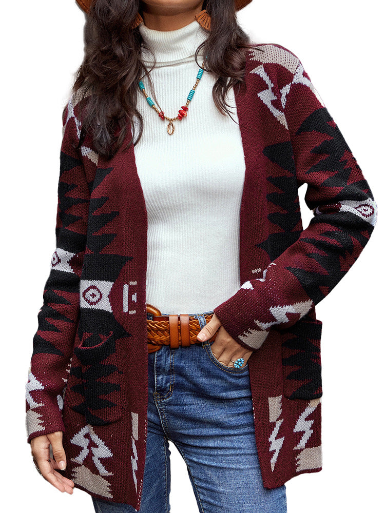Autumn And Winter New Women's Cardigan Christmas Loose Casual Long-Sleeved Sweater Women