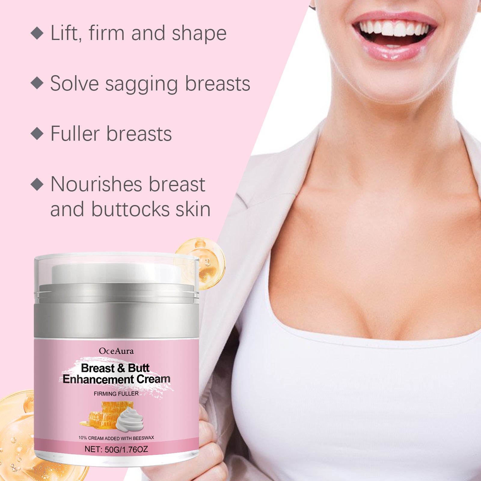 Breast Cream Breast Gentle Care Nourishing, Soft, Moisturizing And Elastic Skin Massage Care Cream