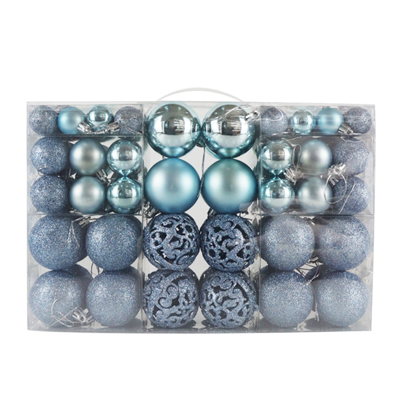 3/4/6cm 100pcs Christmas ball gift box set with electroplated hollow plastic balls for Christmas decoration