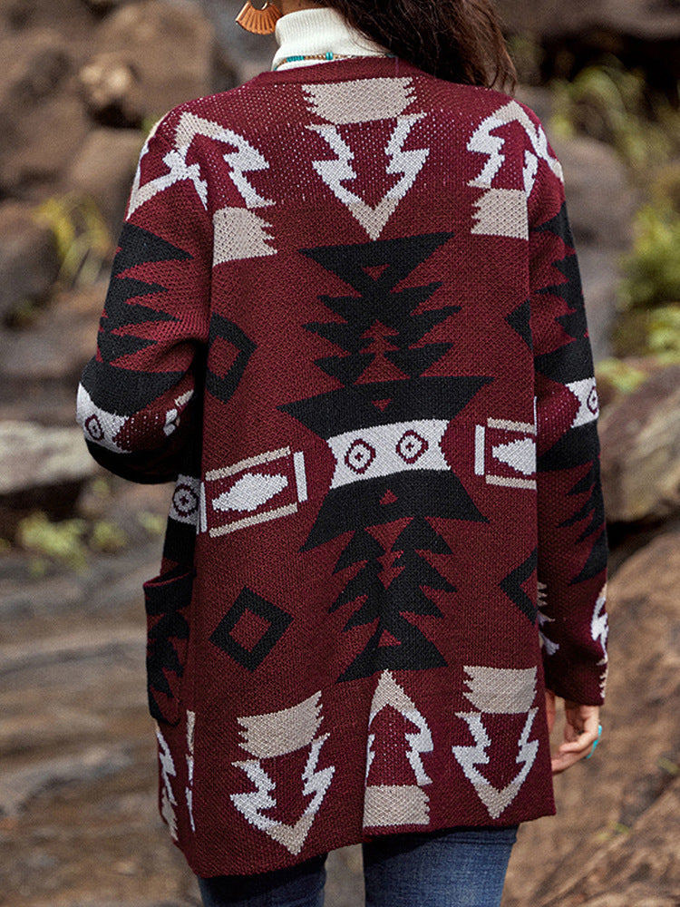 Autumn And Winter New Women's Cardigan Christmas Loose Casual Long-Sleeved Sweater Women