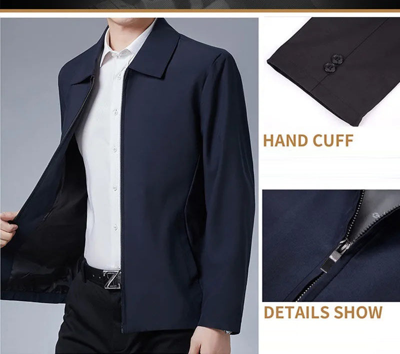 Men's outerwear men's spring autumn lapel jacket men's dad outfit men's casual jacket