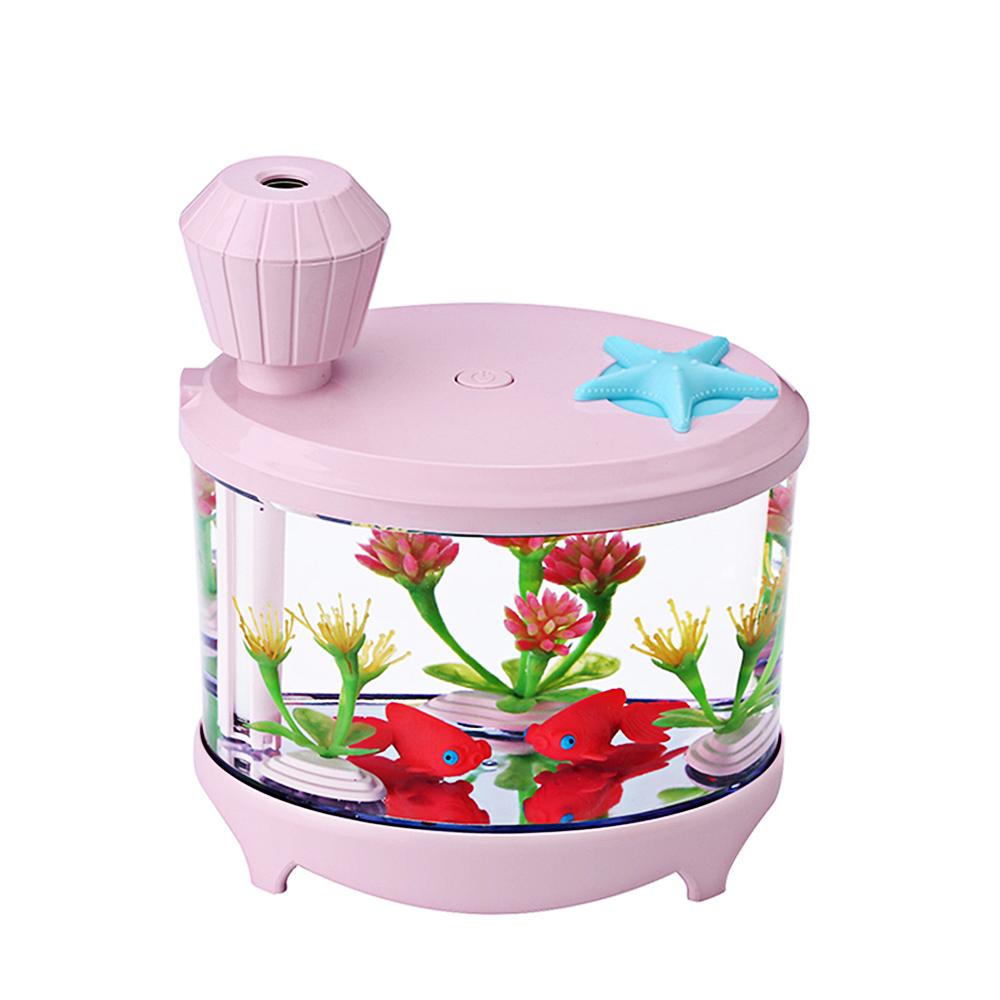 KLN-039 460ml Fish Tank Essential Oil Diffuser Air Mist Humidifier with Whisper-quiet Operation Portable USB Changing LED Lights
