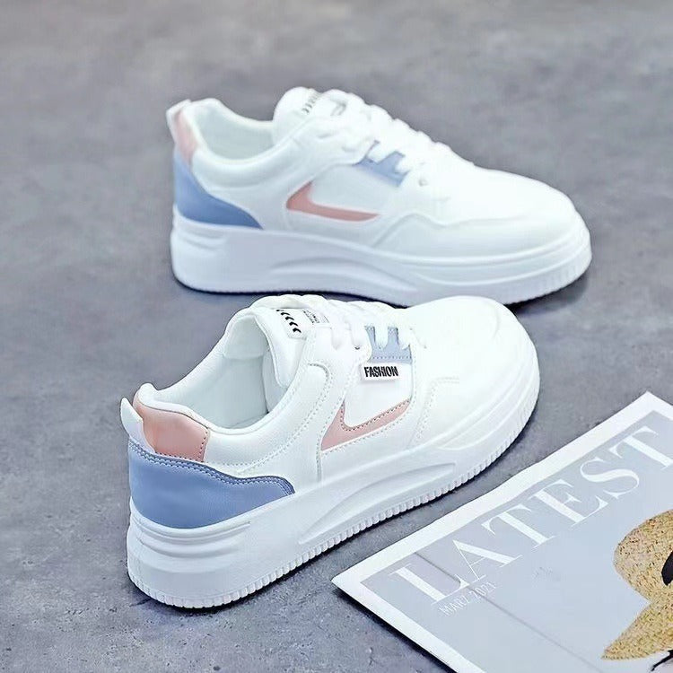 Instagram Trendy Basic Little White Shoes for Women Spring New Breathable Thick Sole Women's Shoes Korean Fashion Student Board Shoes for Women
